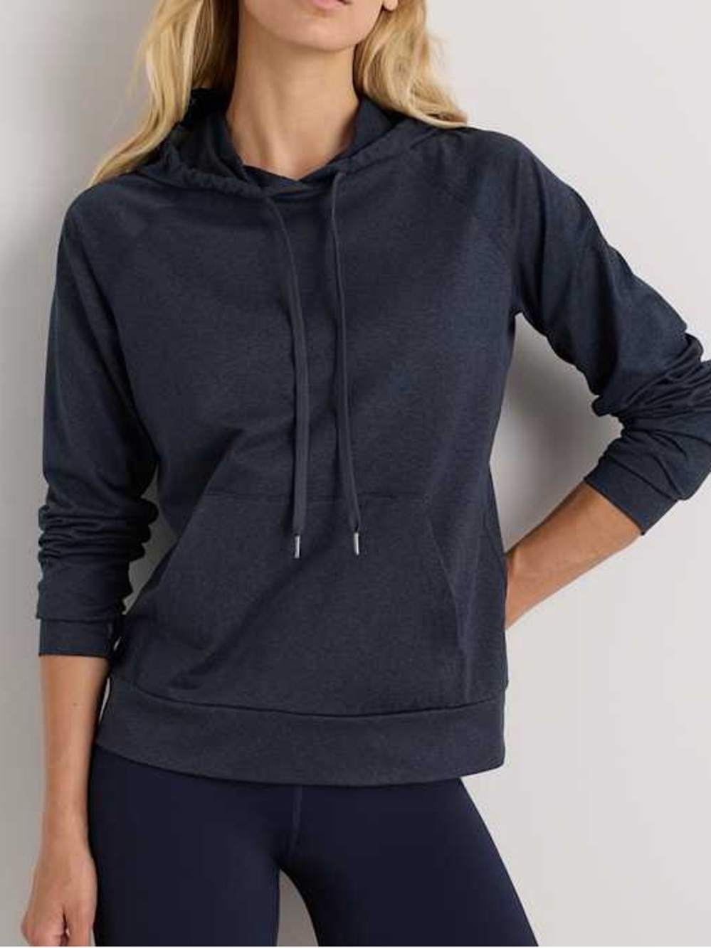 Quince SuperSoft Fleece Pullover Hoodie Navy Size L